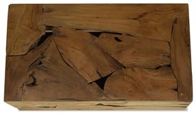 Barna, valódi tíkfa dohányzóasztal 90x50x30 cm