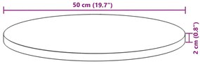 kerek tömör akácfa asztallap Ø50 x 2 cm