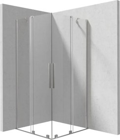Prizma zuhanykabin_90x90, szálcsiszolt acél (KTJ_F39R+KTJ_F39R)