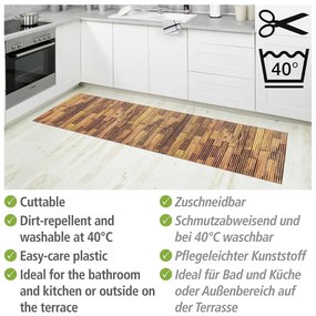 Barna műanyag fürdőszobai kilépő 65x200 cm Lambris – Wenko