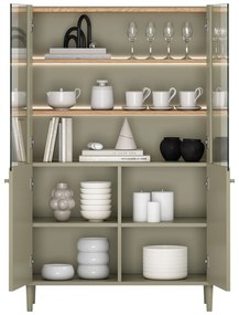 Elivo vitrin 100 cm fém lábakon - eukaliptusz / baltic dune tölgy