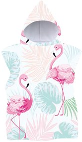 Strand poncsó FLAMINGO családi szett 2db, színes