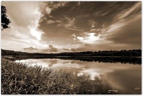 Poszterek 120x80 Sephia Tájkép Tó