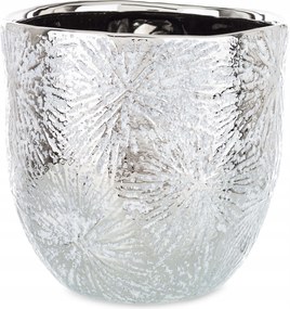 Kerámia váza ezüst üveg csiszolt fedél stílusos dekoráció