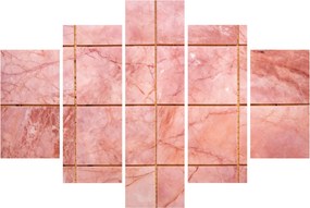 Kép - Rózsaszín, márványozott csempe (150x105 cm)