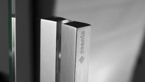 Prizma zuhanykabin_90x90, szálcsiszolt acél (KTJ_F39R+KTJ_F39R)