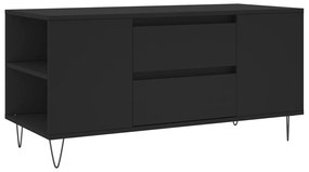 Fekete szerelt fa dohányzóasztal 102x44,5x50 cm