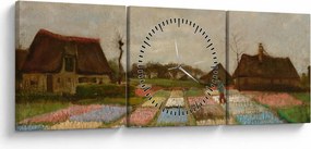 Kép - Vincent van Gogh, Flower Beds in Holland, reprodukciók (órával) (90x30 cm)