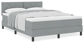 Boxspring Ágy Matraccal Világosszürke 140x190 cm Szövet