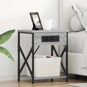 Éjjeliszekrény 2 pcs Szürke sonoma 41 x 31 x 51 cm Faanyag