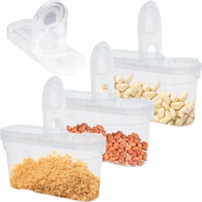 Konyhai Ételtároló Dobozok 3 x 1,3 L Tészta Cukor Liszt Ömlesztett Búzadara