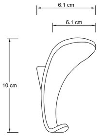 SAPHO LF001 horog, magasság 10 cm, ABS, ezüst