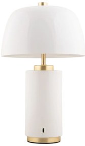 Fehér LED dimmelhető asztali lámpa fém búrával (magasság 30 cm) Freya – Leitmotiv
