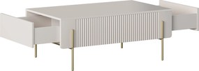 Malmi dohányzóasztal 100 cm fiókokkal - kasmír / arany lábak