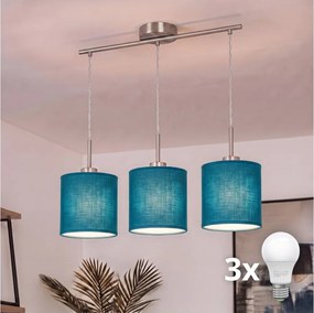 Brilagi - LED csillár zsinóron NUBILA 3xE27/60W/230V sötétkék