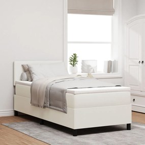Box Spring Ágy matraccal Krém Egyszemélyes Kordbársony Szövet