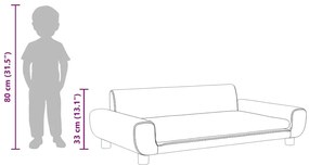 kék bársony gyerekkanapé 100 x 54 x 33 cm