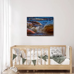 Részletes kép - víz a kövek között (üvegen) (70x50 cm)