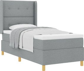 vidaXL Boxrugós ágy matracmal Világosszürke 80 x 200 cm szövet
