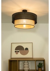 Felületre szerelhető BORHO csillár 1xE27/60W/230V fekete/juta