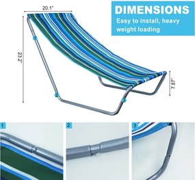 2 db összecsukható tengerparti napozóágy SAND, kék-fehér