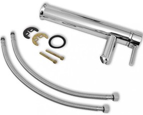 Kerek fehér fürdőszobai kerámia mosdókagyló keverőcsappal