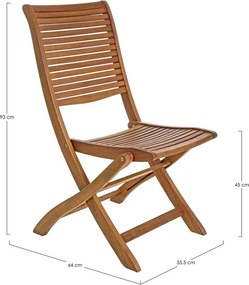 Natúr színű tömörfa kerti szék Noemi – Bizzotto