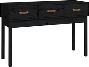 vidaXL fekete tömör fenyőfa tálalóasztal 114x40x75 cm