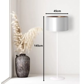 Duolla - Állólámpa CANNES 1xE27/15W/230V átm. 45 cm ezüst/réz/fehér