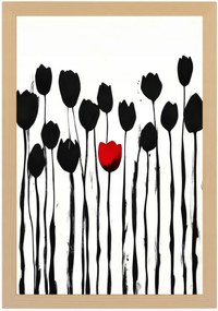 Poszter Keret Fa Grafika Természet Kert Virágok Tulipán Modern 40x60