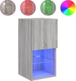 vidaXL szürke sonoma TV-szekrény LED-lámpákkal 30,5 x 30 x 60 cm