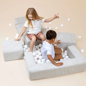 Türkiz kordbársony habszivacs játszótér 6 db-os magasság 40 cm 100x35 cm Montessori – Meowbaby