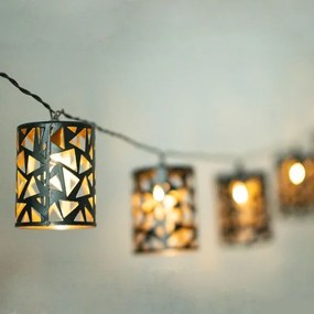 LED Napelemes lánc 10xE12/3,65m IP44 meleg fehér