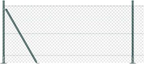 vidaXL Kerítésoszlop Zöld 25 x 1 m (40 x 40 mm-es hálóval) Acél és PVC
