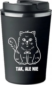 Prémium Termo Bögre fekete Nőnap macska Igen De Nem ajándék KT_360