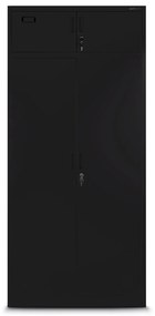 BORYS többrekeszes fém öltözőszekrény, 900 x 1850 x 500, fekete