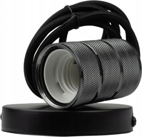 Függő lámpatest túlnyúlás Ecolight 60 W E27 200 cm Fekete Fényes