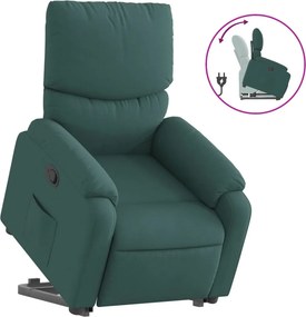 vidaXL sötétzöld szövet felállást segítő dönthető fotel