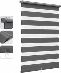Roló Antracit Éjjel-nappal Klemmfix Automata Zsinór Nélkül 80 X 130