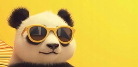 Poszter 91,3x44,5cm Panda ĂŒnnepi hangulatban