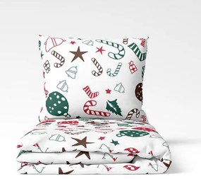 Karácsonyi mézeskalács pamut ágyneműhuzat TiaHome - 1x Párna 90x70cm, 1x Paplan 140x200cm