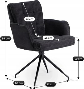 AKITA forgószék, fekete