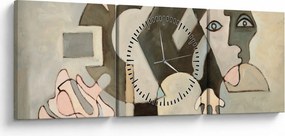Kép - kubizmus (órával) (90x30 cm)