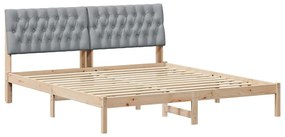 Ágykeret Kárpitozott Fejtámlával fejtámlával Barna 180 x 200 cm