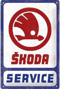 Fém tábla Škoda Auto - Service, (20 x 30 cm)
