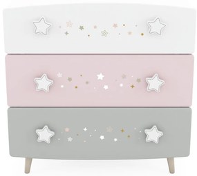 Elmo 3 fiókos komód Pink