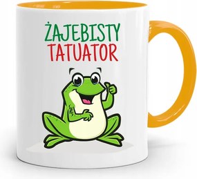 Tetoválóknak Tetováló Bögre Sárga Ajándék fényképes nyomtatással