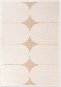 Teraszszőnyeg 160x230,bézs krémszínű kétoldalas lapos szövésű zsinóros