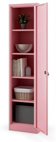 Keskeny irodai szekrény ALEX, 450 x 850 x 400 mm, Fresh Style: púderrózsaszín