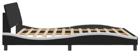 fekete és fehér műbőr ágykeret Dover 160 x 200 cm